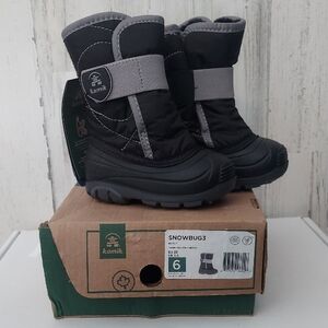 Kamik Kids Toddler Black and Gray Snow Boots Sz 6